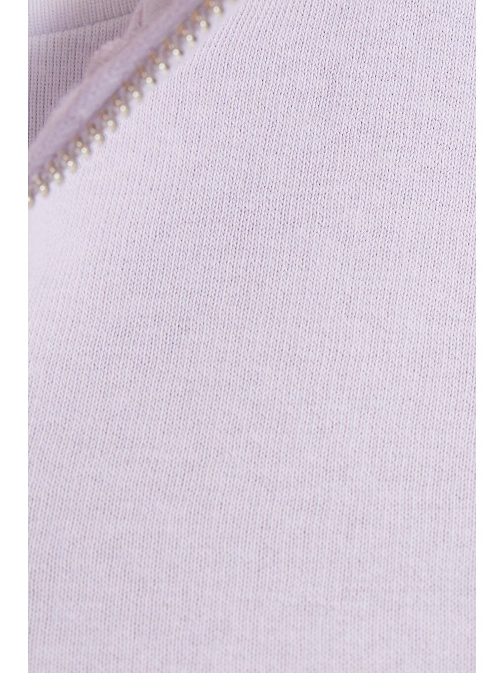 Kadın Relax Fit Rahat Kesim Pamuklu İçi Polarlı Yarım Fermuarlı Lila Dik Yaka Sweatshirt-5