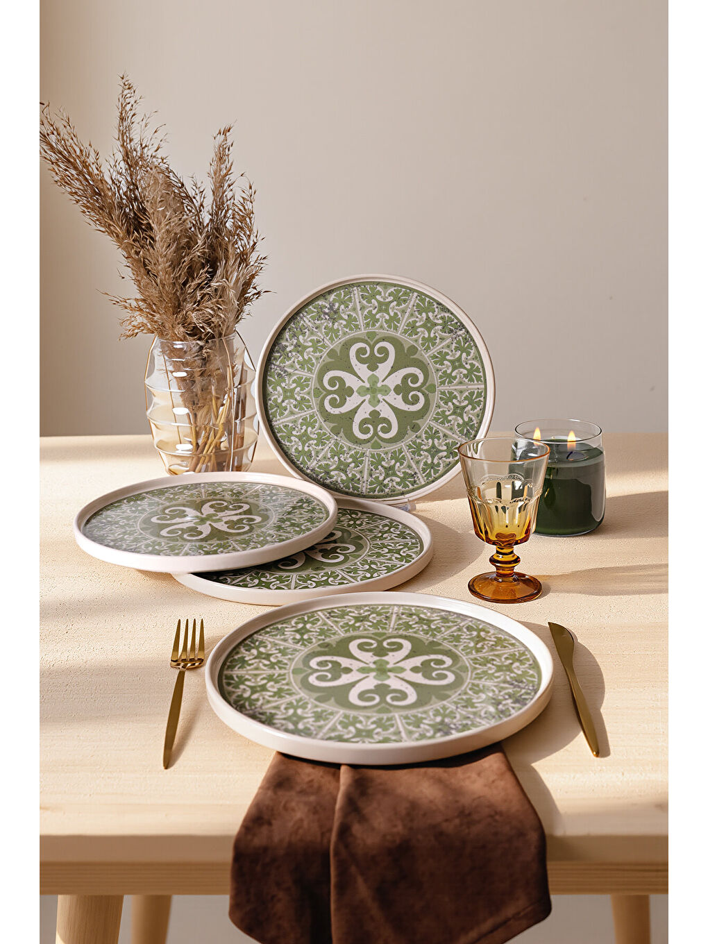 Karışık Timeless Green Stackable Servis Tabağı 27 Cm 4 Adet
