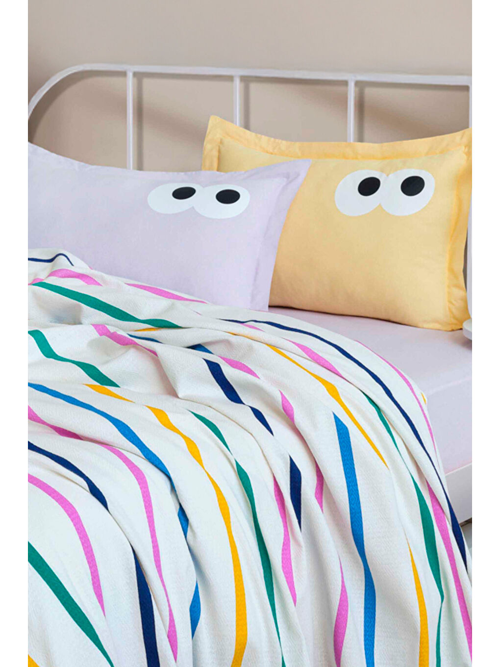 Pike Seti Baskılı Çift Kişilik Funny Sarı-Lila-2