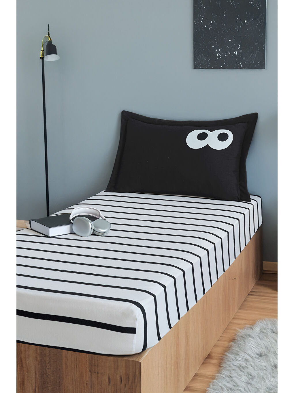 Pes Lastikli Çarşaf Seti Tek Kişilik Funny Siyah