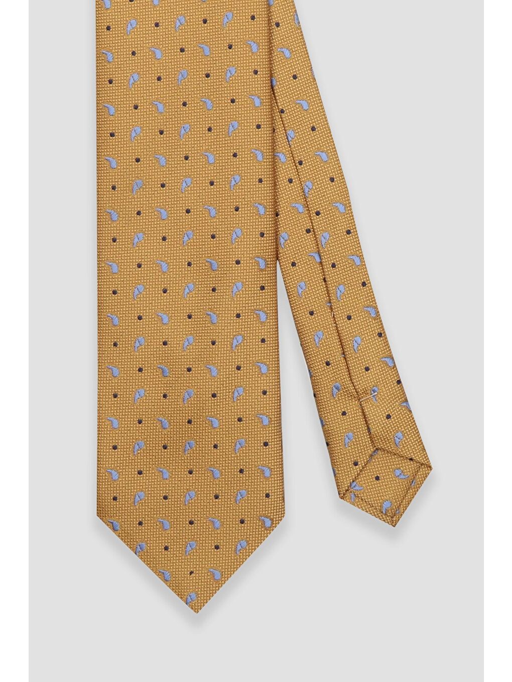 Pembe Kravat 8 Cm Mikrofiber Polyester Somon Erkek Desenli Kravat-1