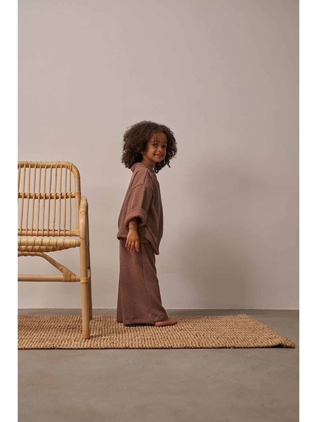 Kahverengi Waffle Bağlamalı Takım-3