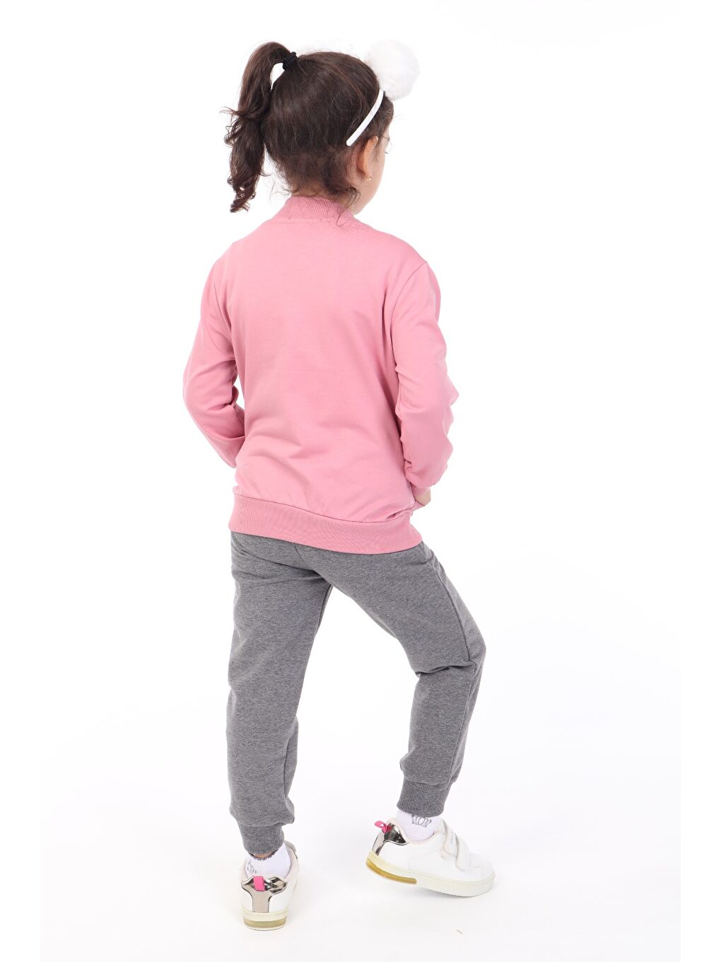 Pembe Kız Çocuk 3lü Baskılı Eşofman Takım-2