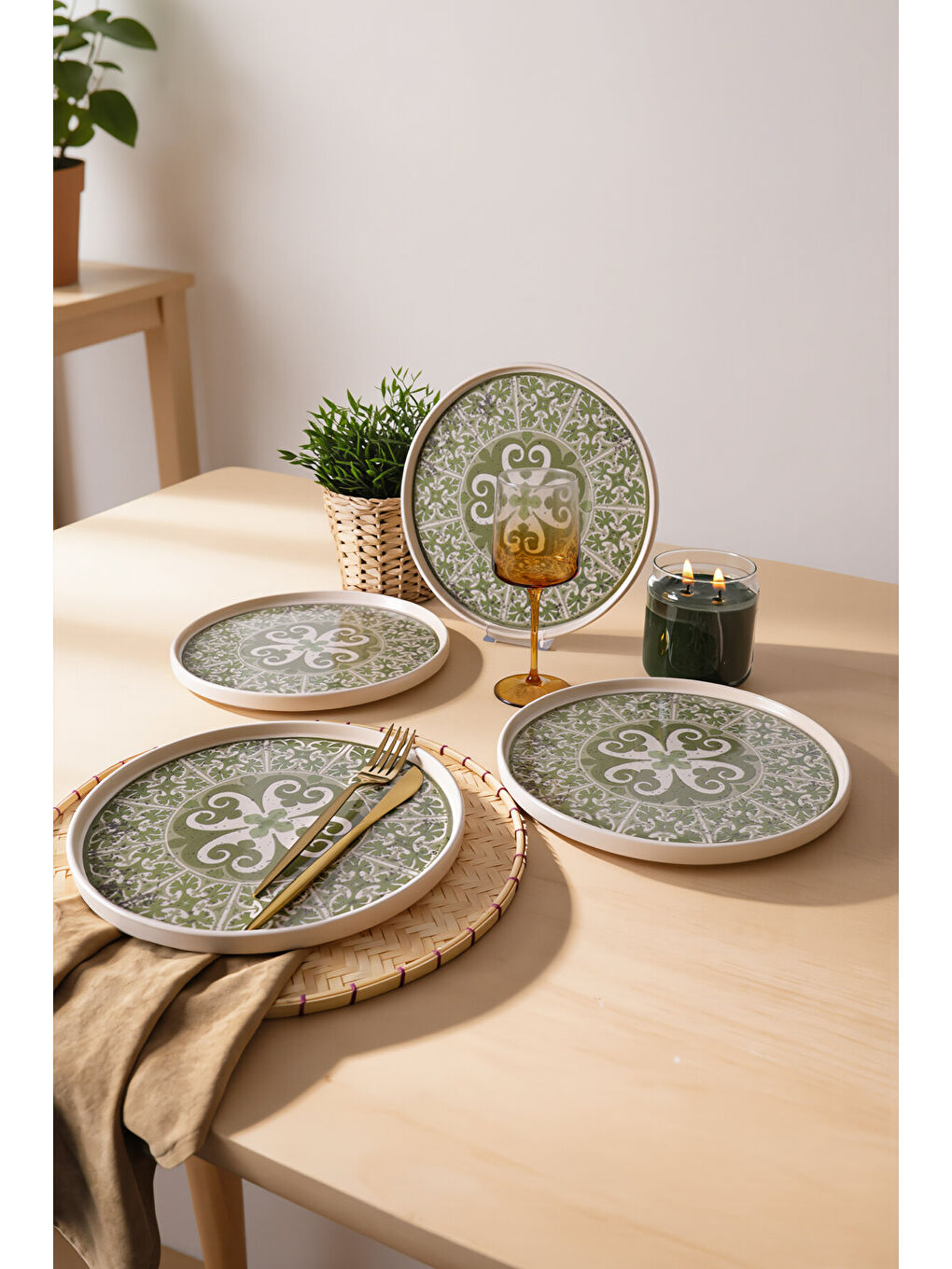 Karışık Timeless Green Stackable Servis Tabağı 27 Cm 4 Adet-1