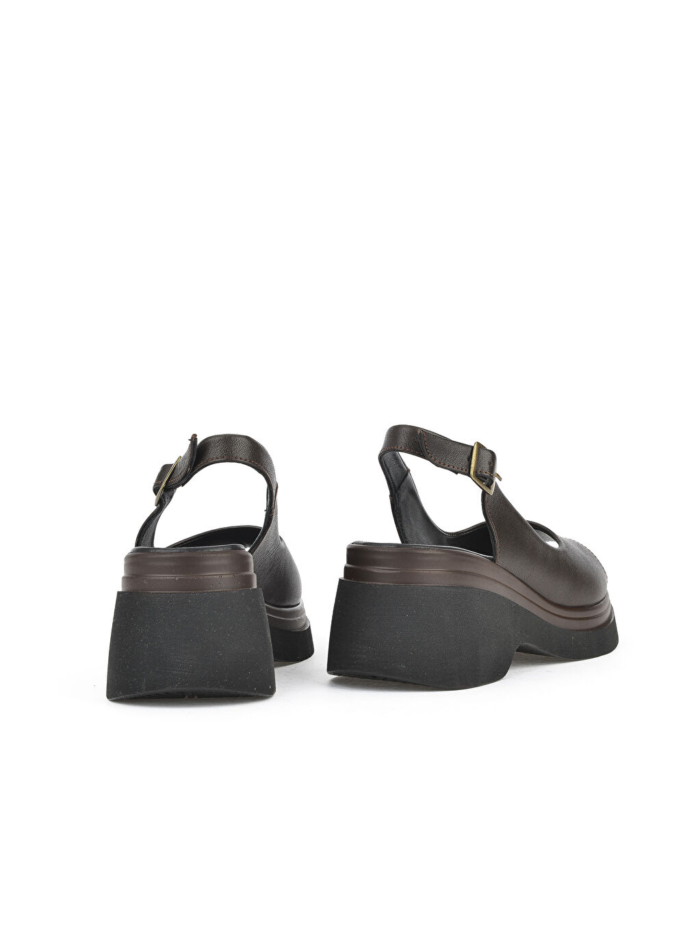 Kahverengi Kadın Hakiki Deri Topuklu Sandalet 151992Z64003 Kahve-2