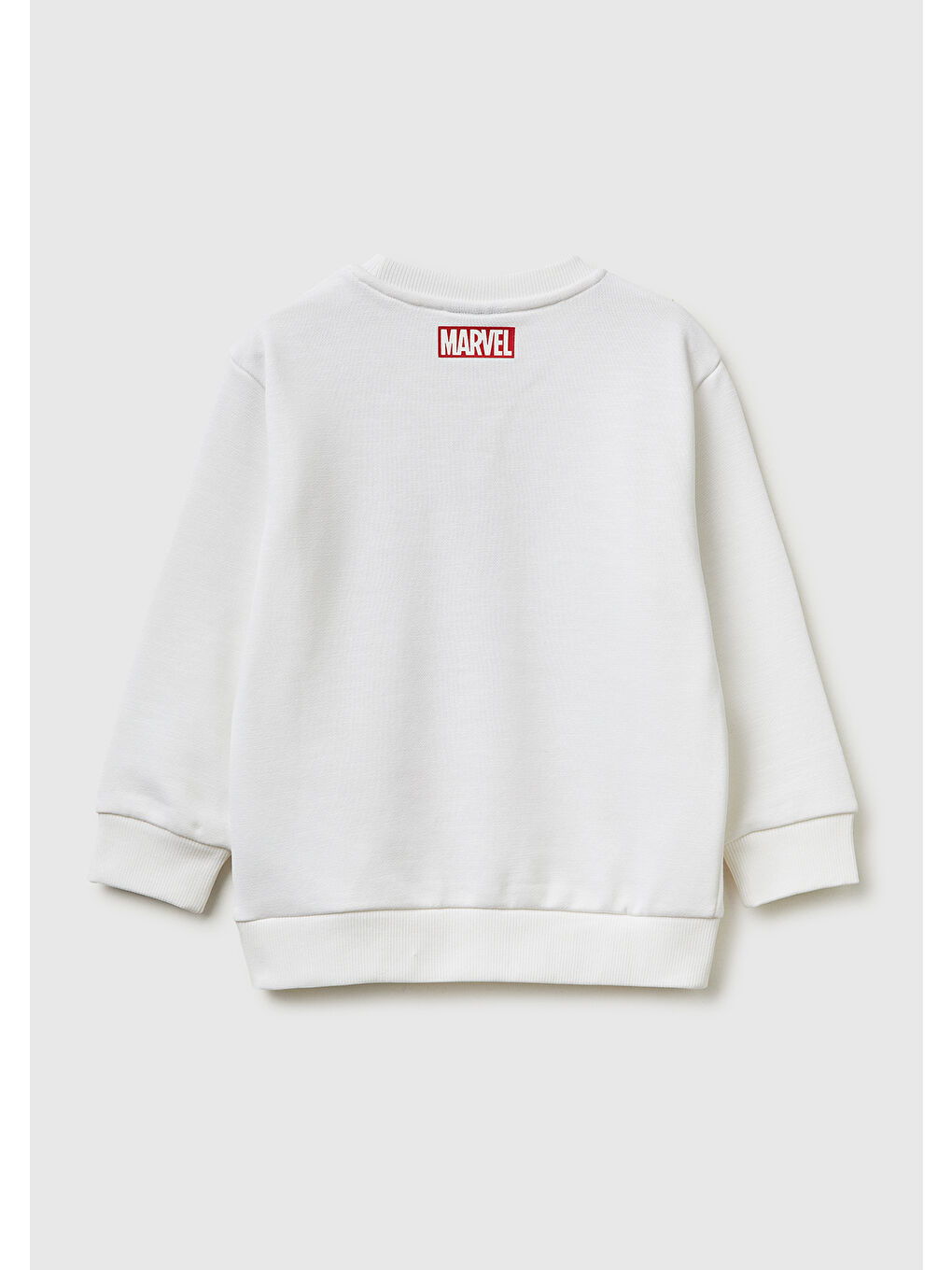 Erkek Çocuk Beyaz Spiderman Baskılı Bisiklet Yaka Sweatshirt-1