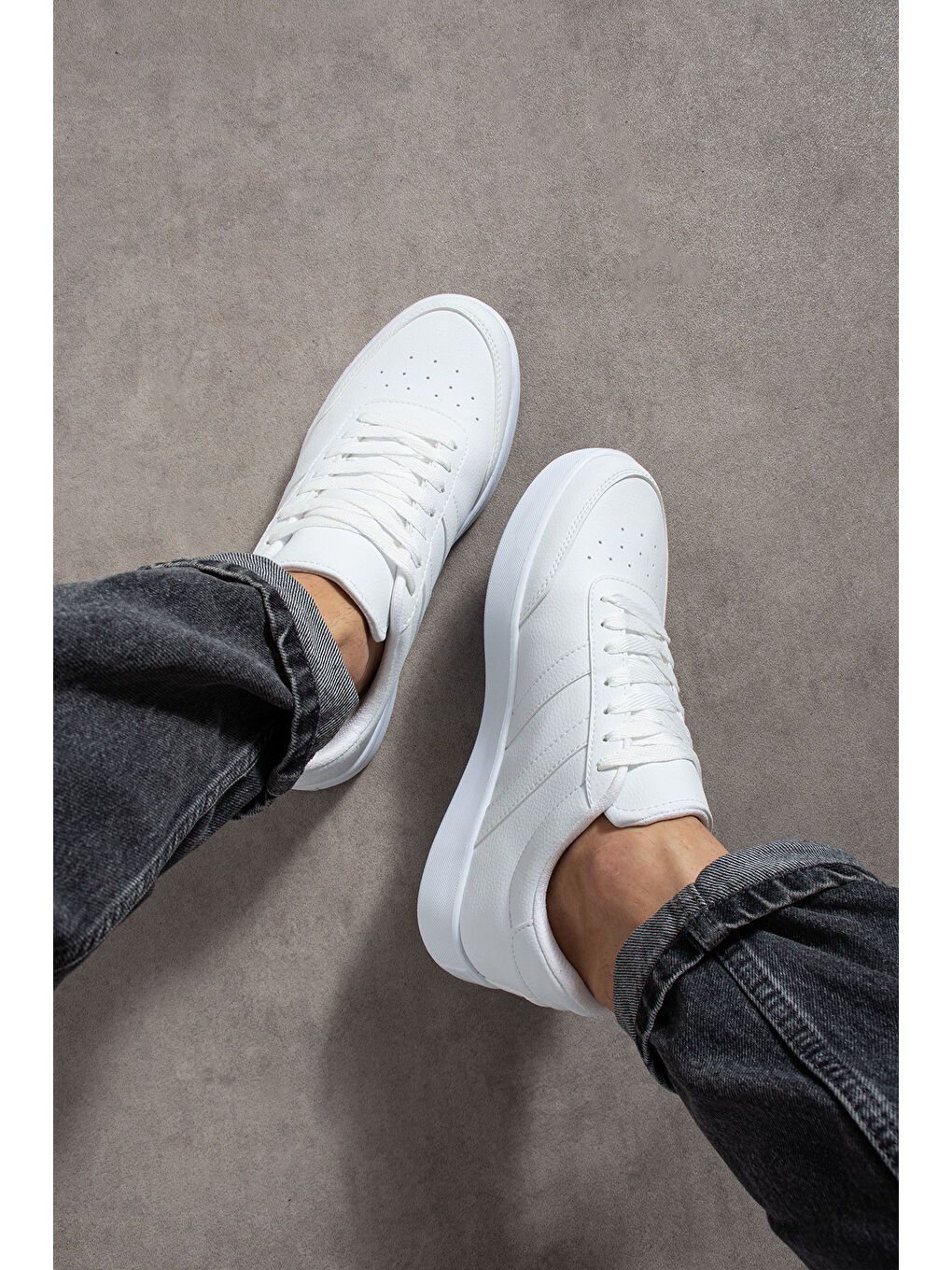 Beyaz Erkek Günlük Sneaker Ayakkabı-1