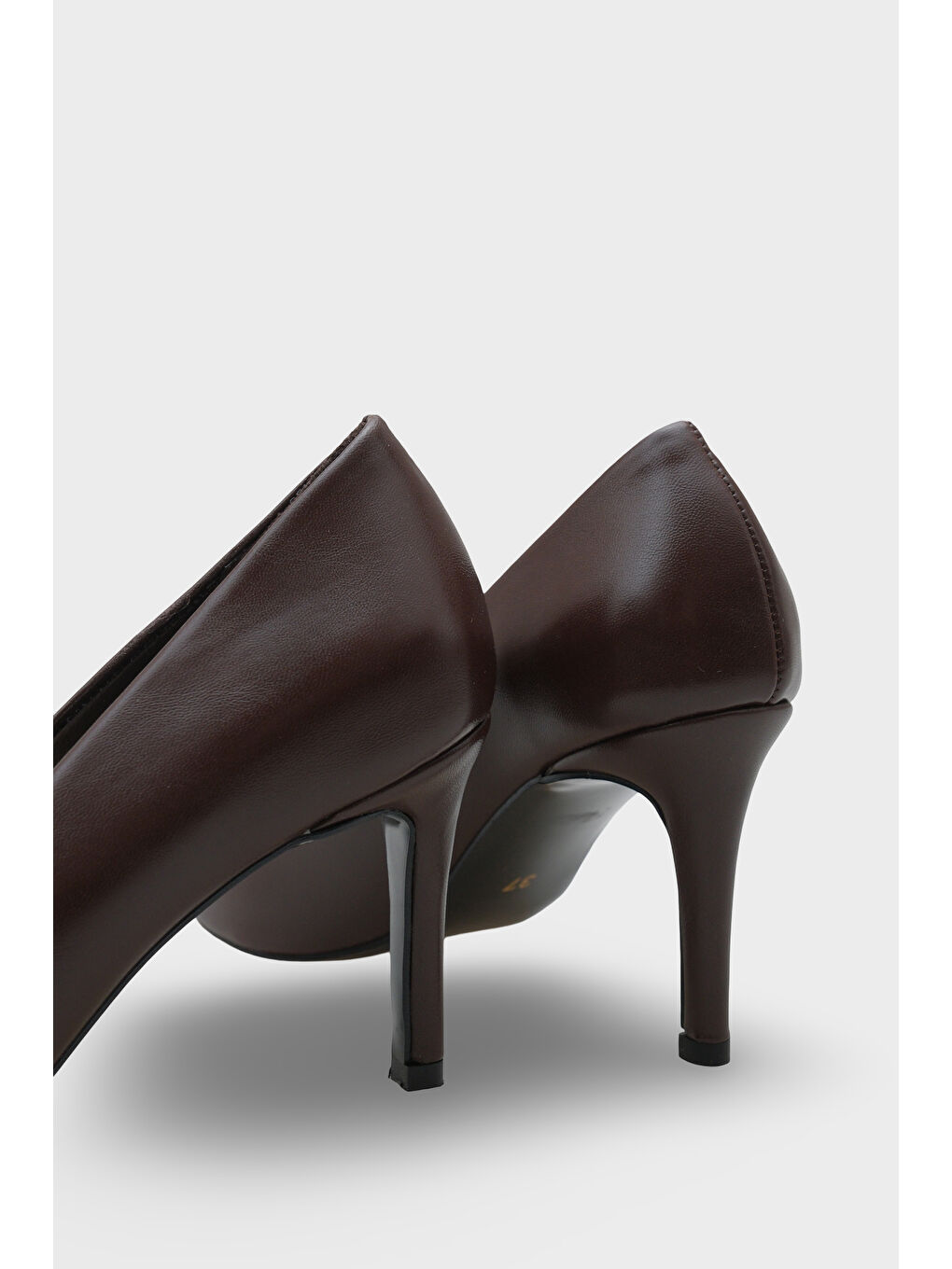 Kahverengi Rhonda Orta Topuklu Günlük Astar Hakiki Deri Stiletto-3