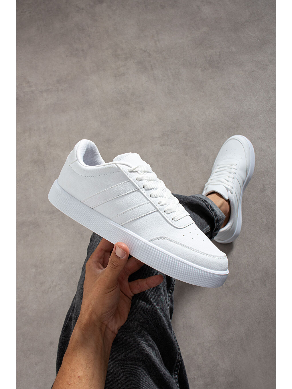 Beyaz Erkek Günlük Sneaker Ayakkabı-2