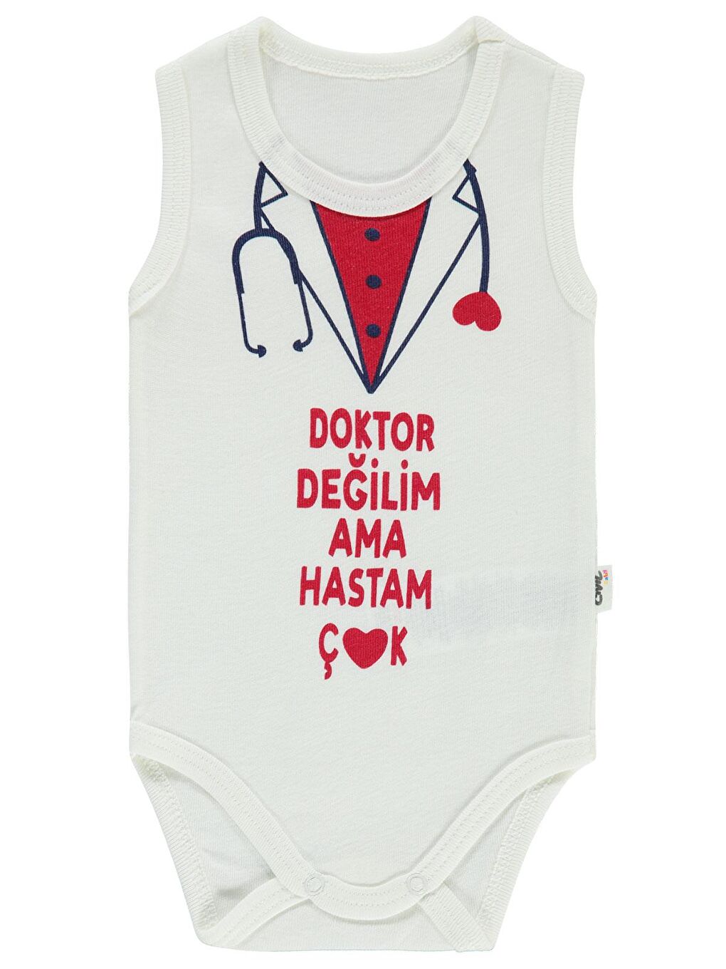 Civil Ekru Baby Erkek Bebek Çıtçıtlı Badi 1-36 Ay Ekru