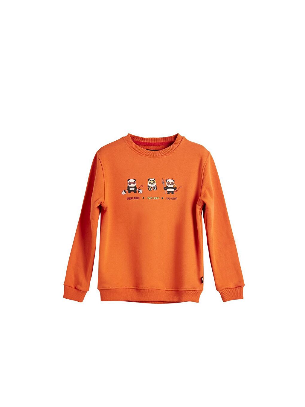 Bad Bear Turuncu Play Hard Crewneck Kids Turuncu Baskılı Çocuk Sweatshirt