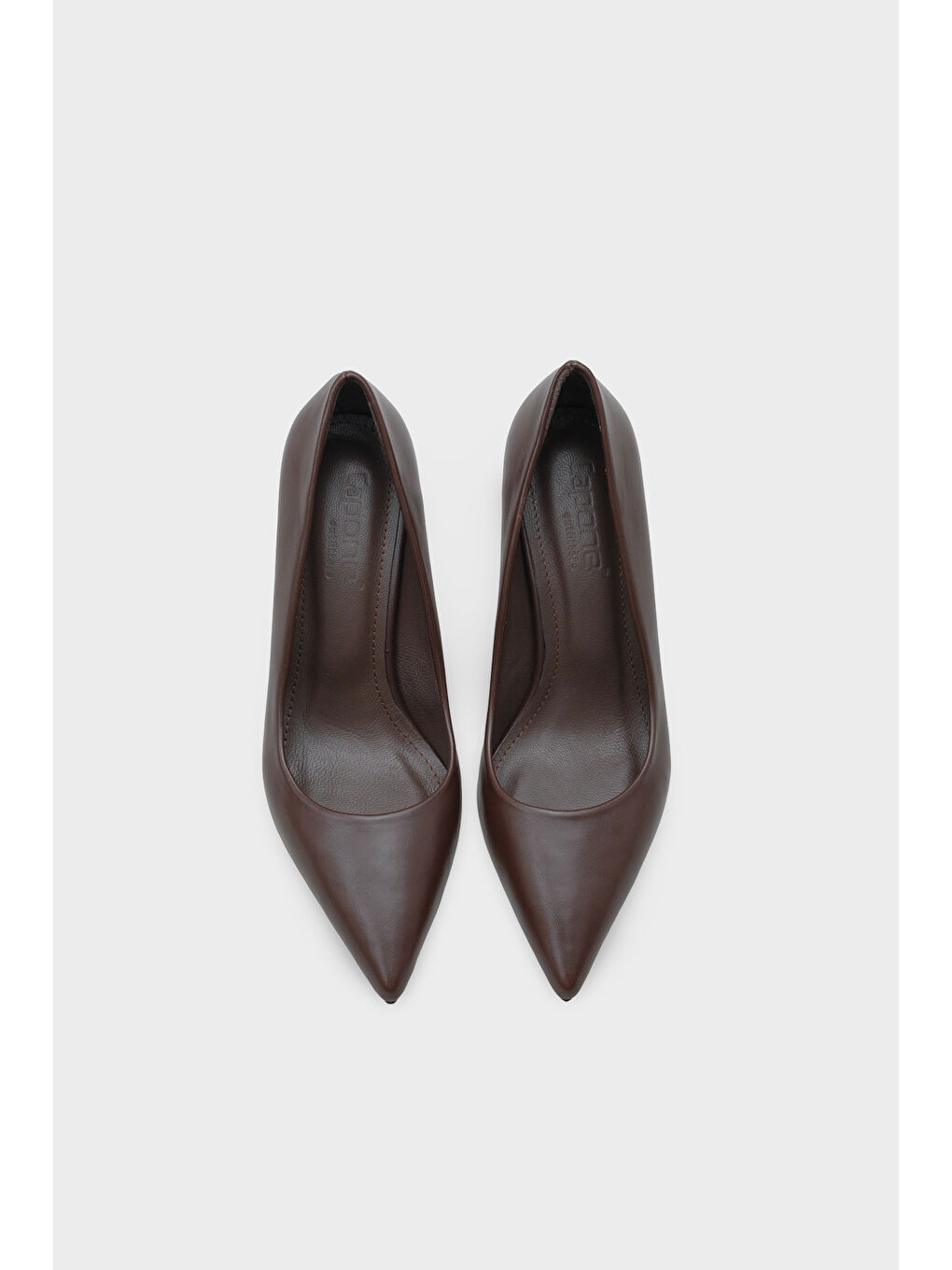 Kahverengi Rhonda Orta Topuklu Günlük Astar Hakiki Deri Stiletto-5