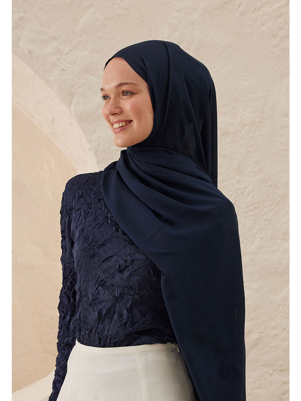 Rami Viskon Şal Gece Mavisi-3