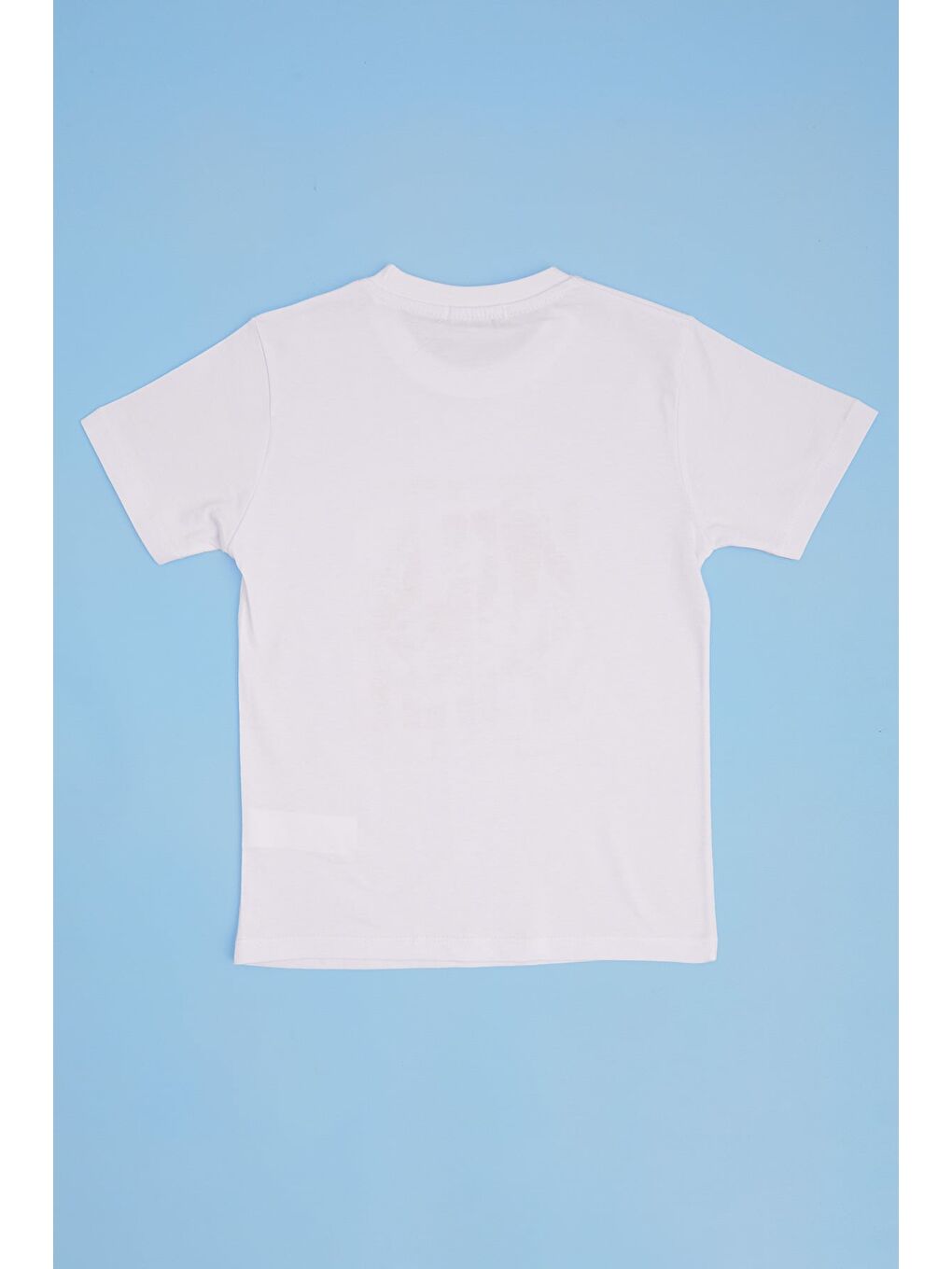 Beyaz Kaplan Baskılı Bisiklet Yaka Erkek Çocuk Tişört-1