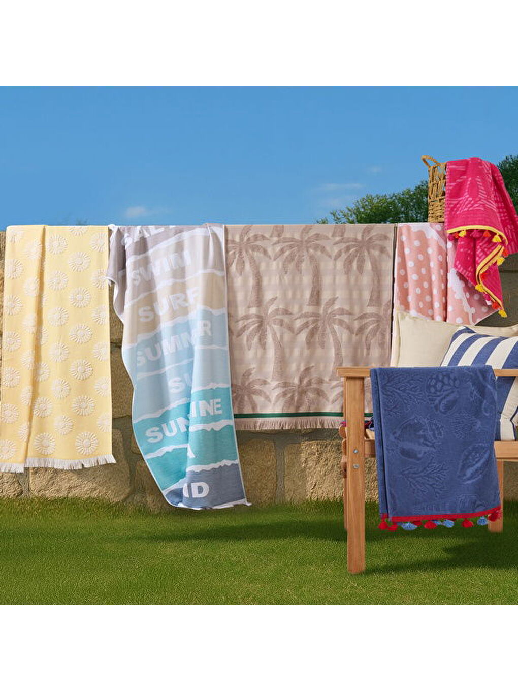 Karışık Soft Carla Plaj Havlusu - Renkli - 70x140 cm-4