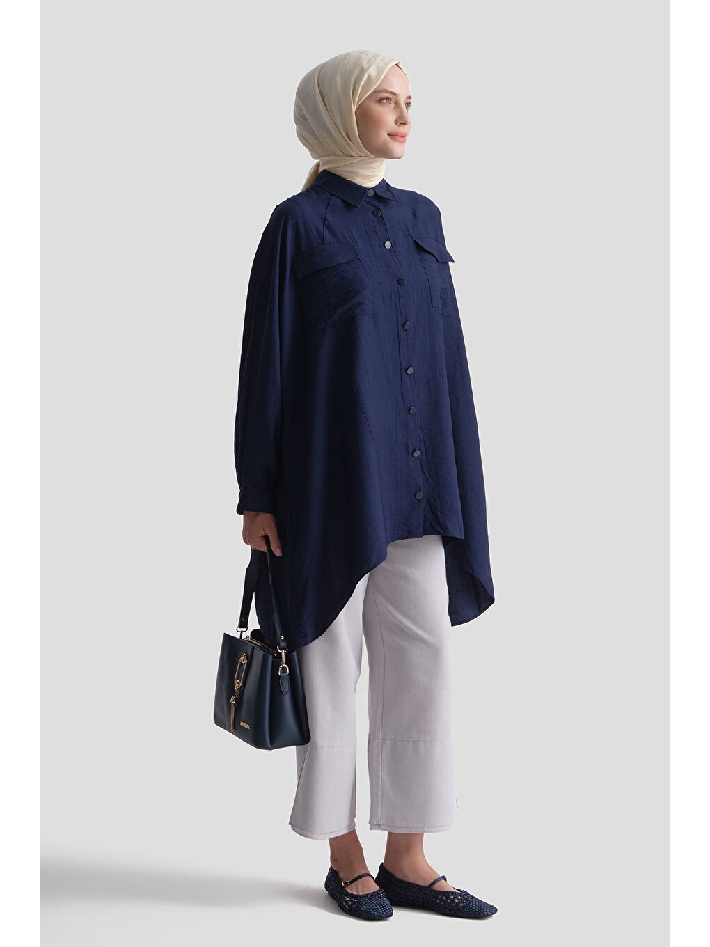 Rayon Karışımlı Tunik Lacivert-2