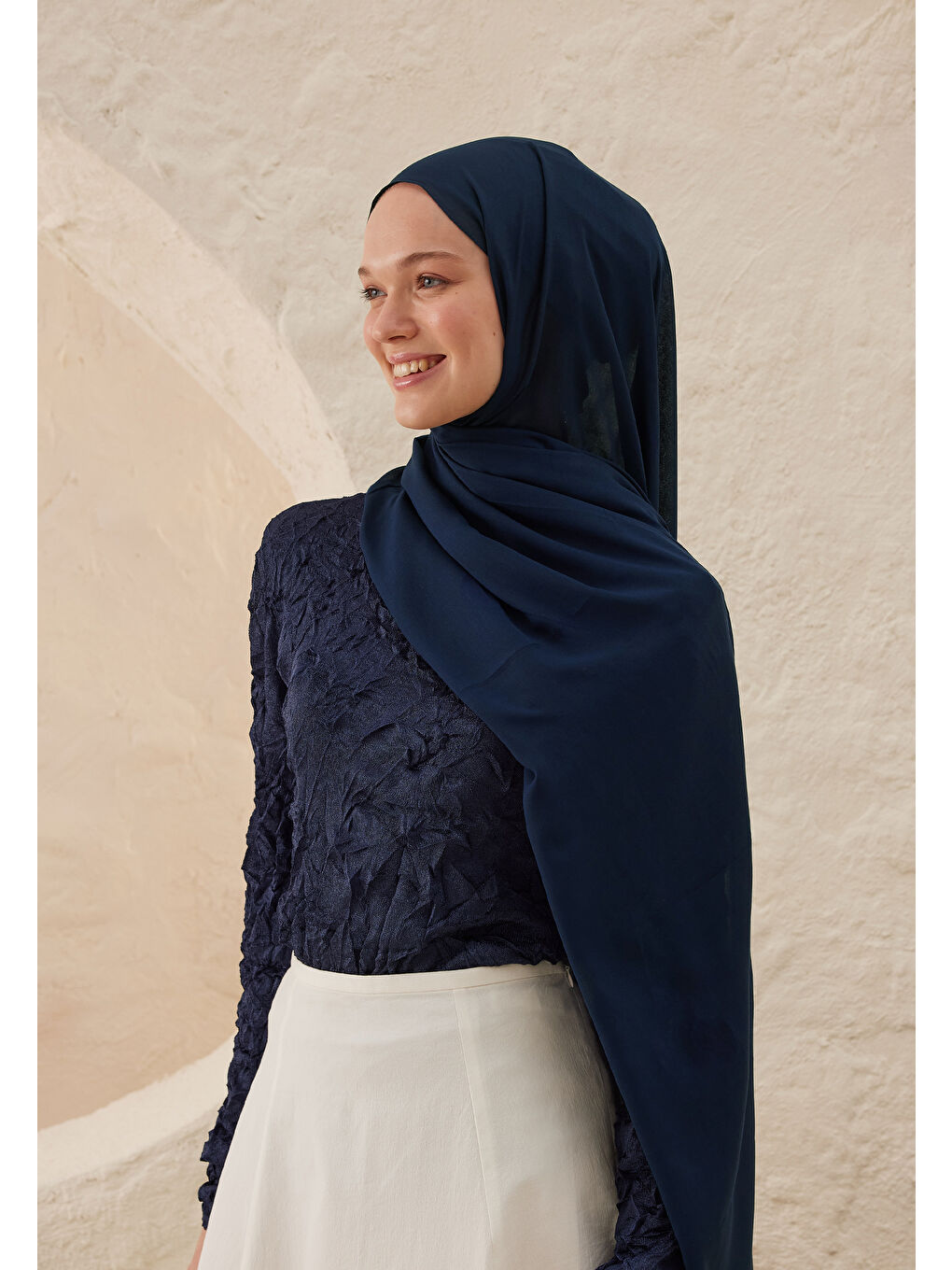 Rami Viskon Şal Gece Mavisi-4