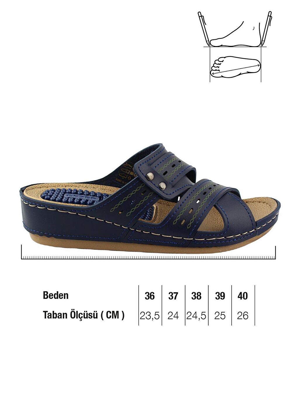Lacivert Yazlık Kadın Terlik-1