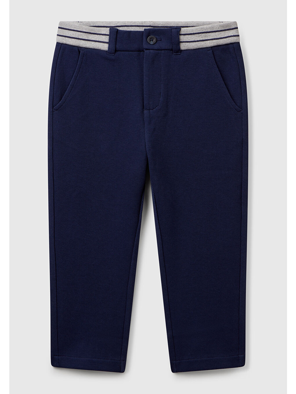 Erkek Çocuk Lacivert Bel Bandı Çizgili Yama Cepli Eşofman Altı