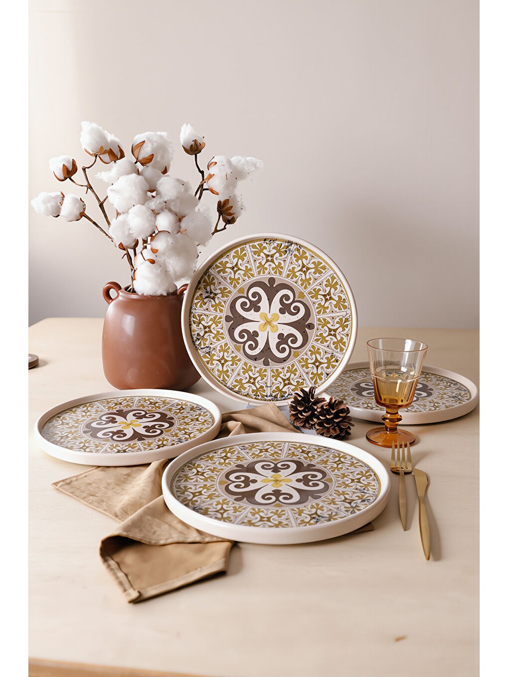 Karışık Timeless Brown Stackable Servis Tabağı 27 Cm 4 Adet-2