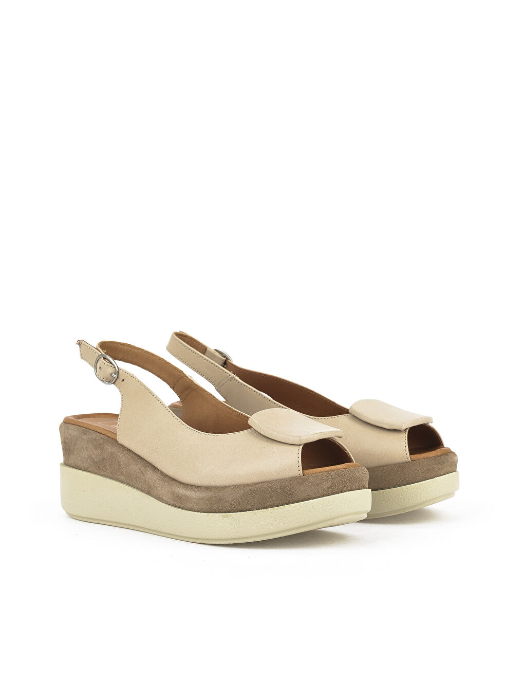 Kadın Hakiki Deri Topuklu Sandalet 151992Z21010S Bej-1