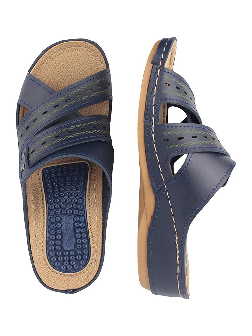 Lacivert Yazlık Kadın Terlik-3