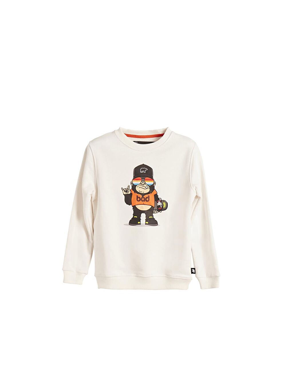 Bad Bear Beyaz Funky Crewneck Kids Off-White Beyaz  Baskılı Çocuk Sweatshirt