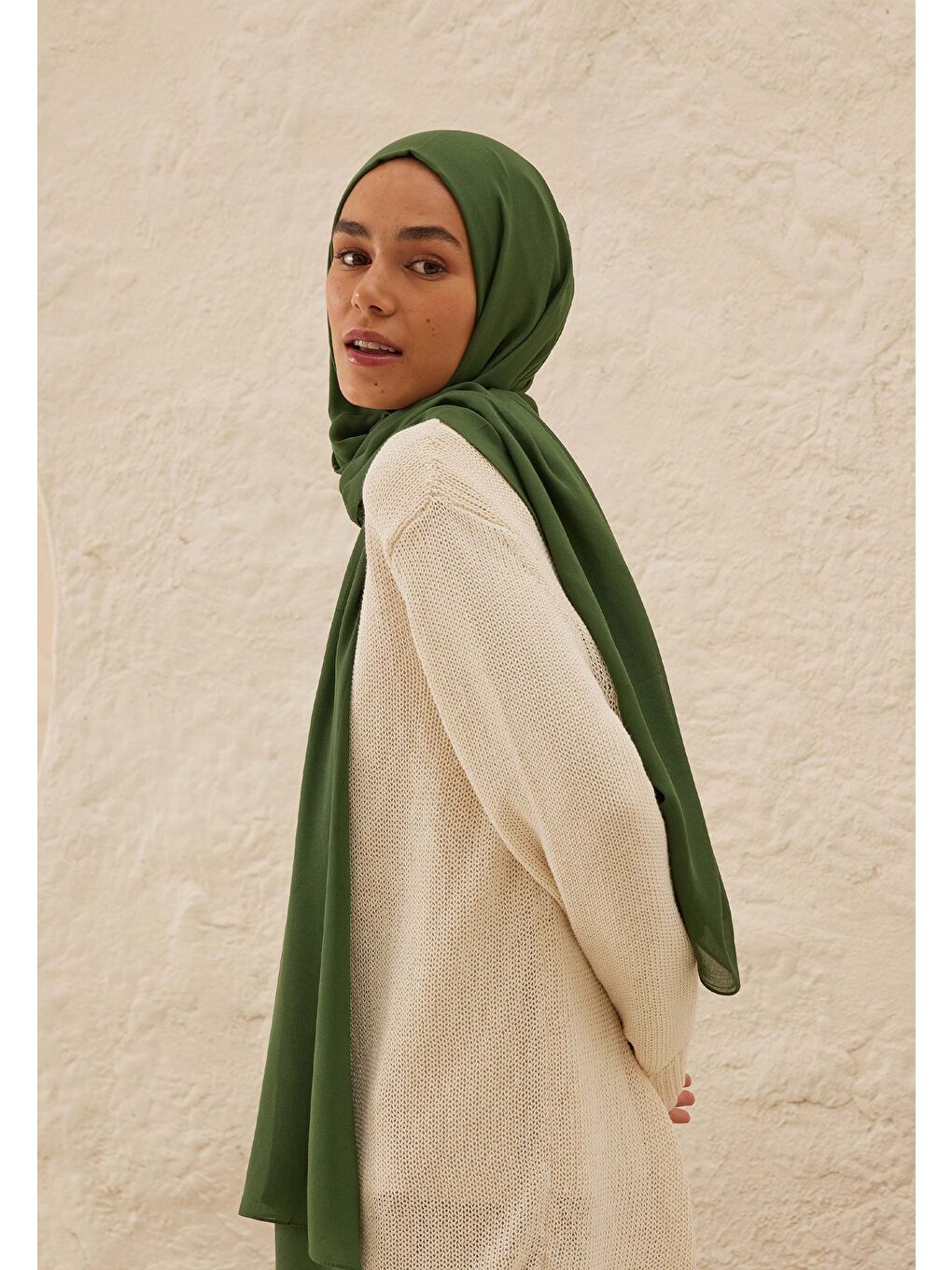 Bej Rami Viskon Şal Zümrüt-3