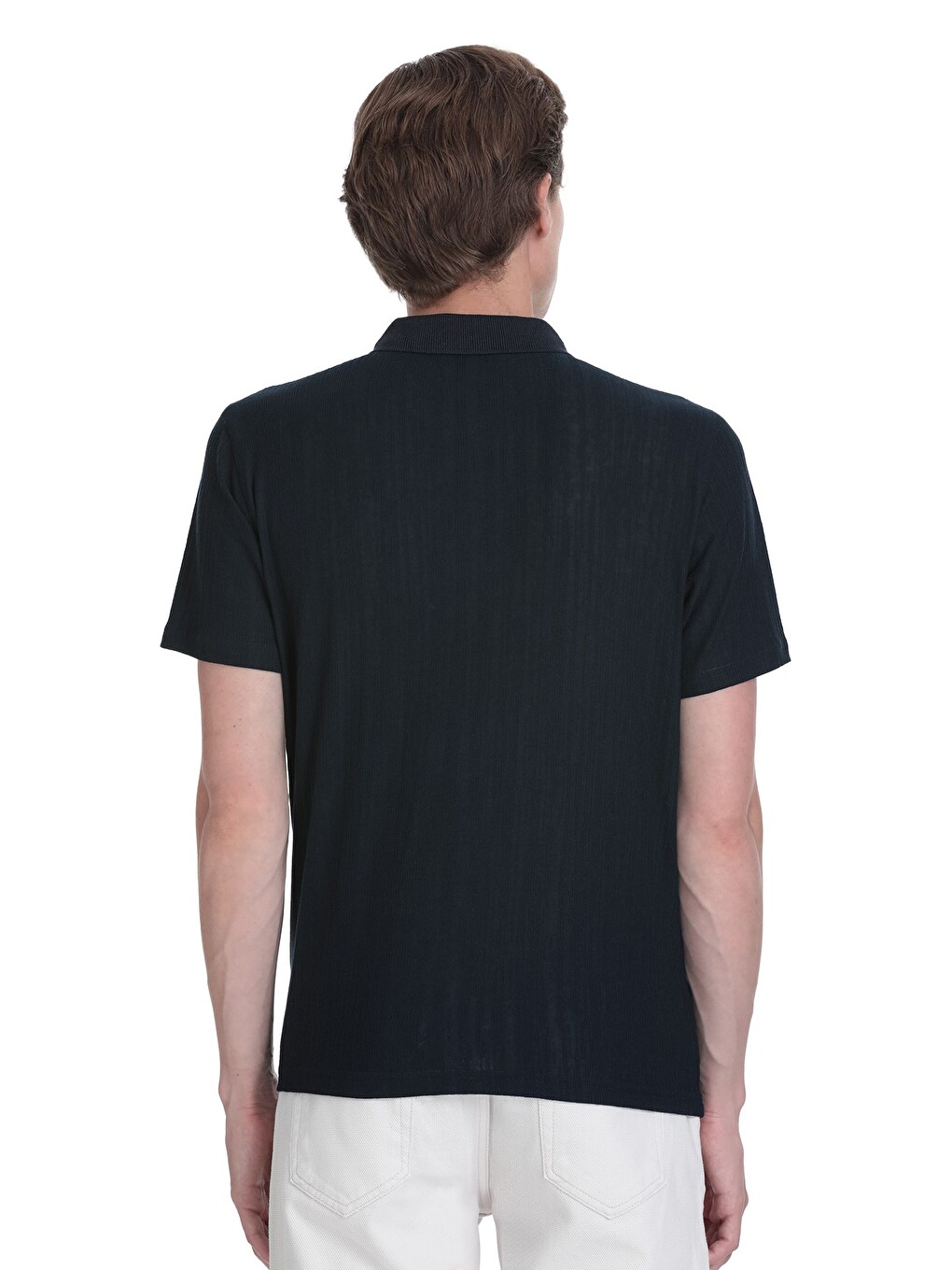 Lacivert Regular Fit Fermuarlı Polo Yaka Tişört-4