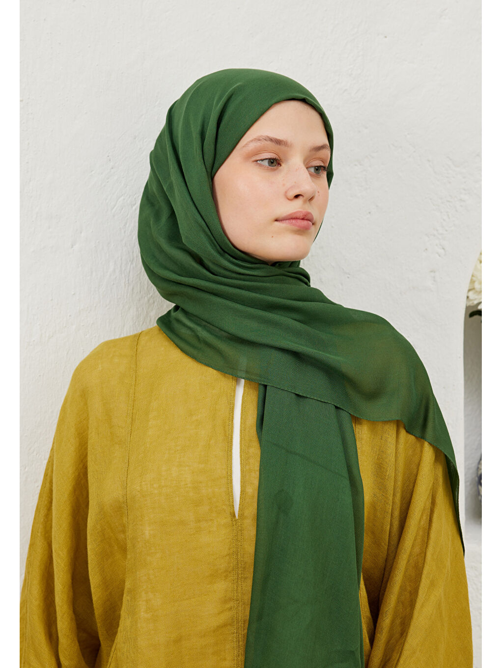 Bej Rami Viskon Şal Zümrüt-4