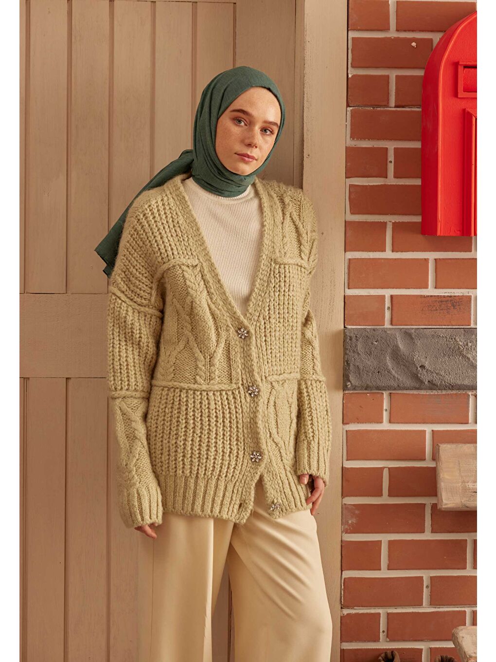 Cozy Pamuk Şal Petrol