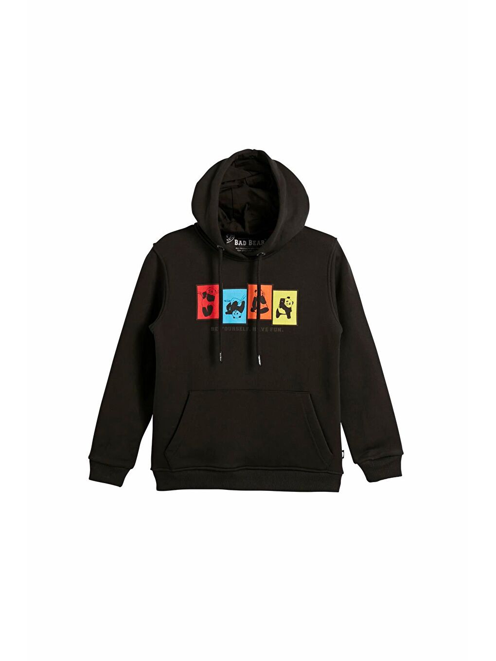 Bad Bear Siyah Fun Crewneck Kids Siyah Kapüşonlu Baskılı Çocuk Sweatshirt