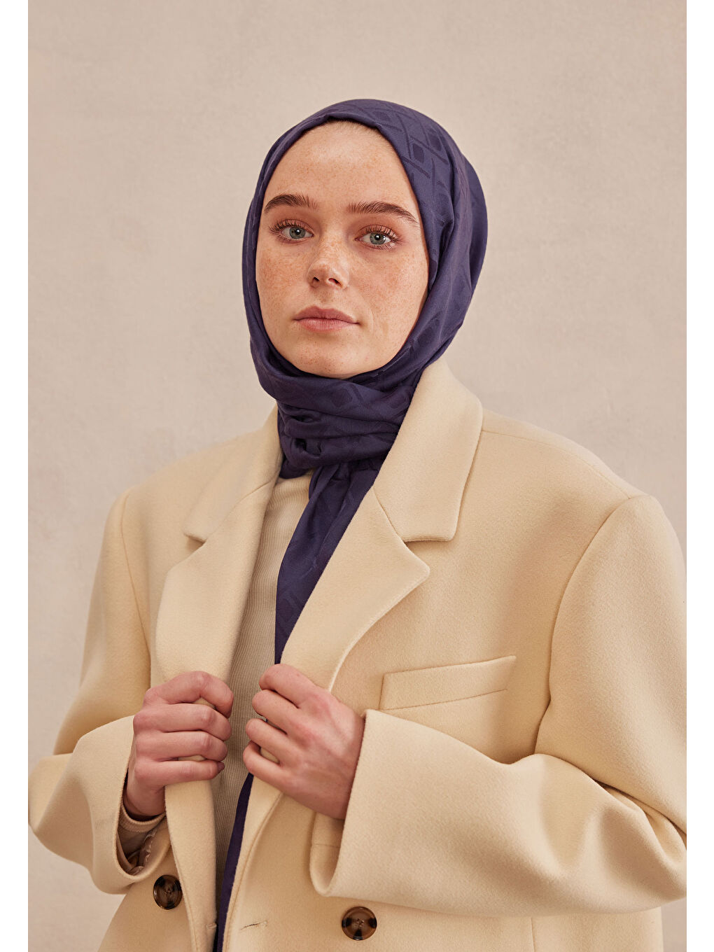 Porto Jakarlı Şal Patlıcan Moru-2