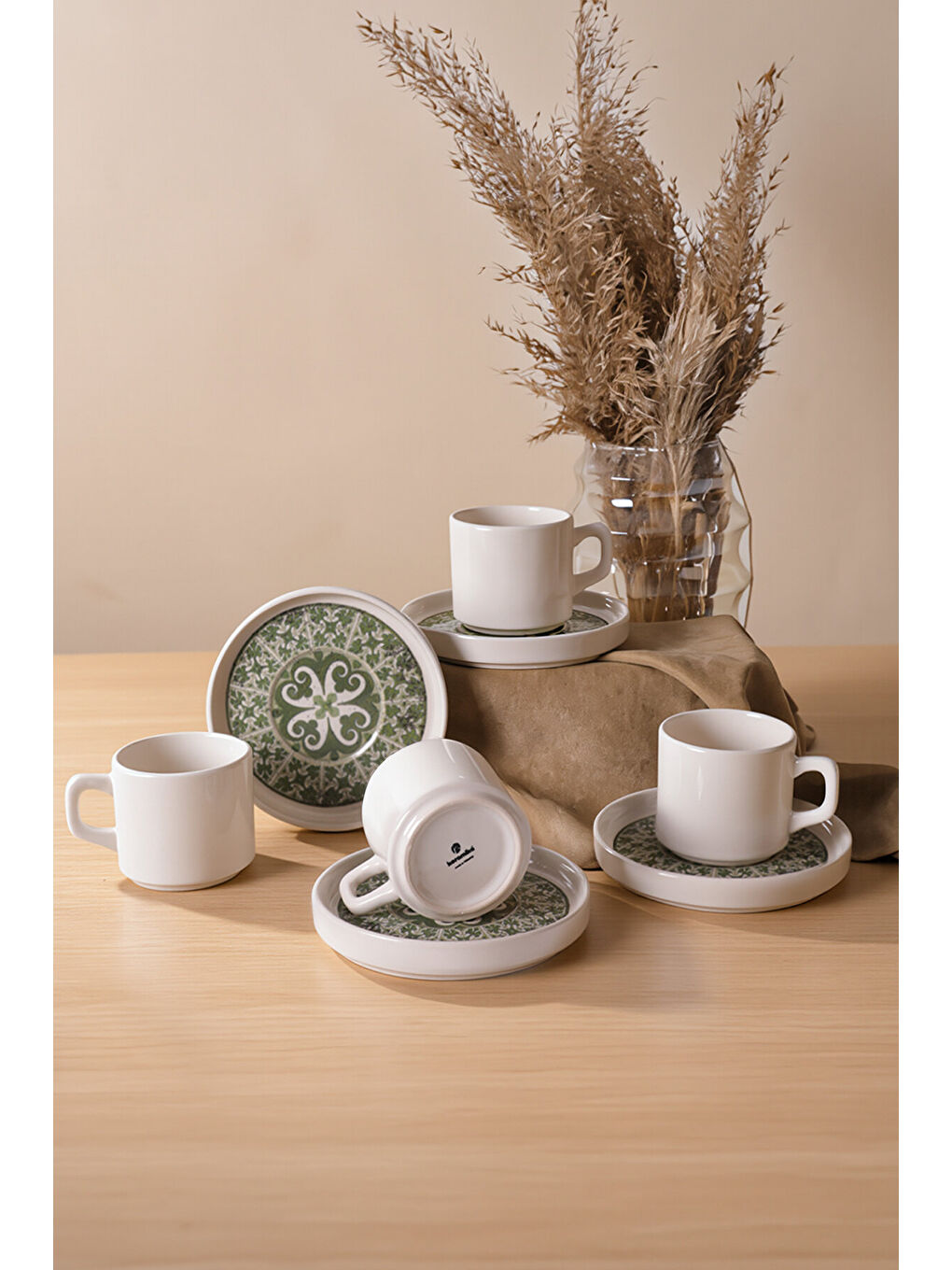 Karışık Timeless Green Stackable Çay Takımı 8 Parça 4 Kişilik-2