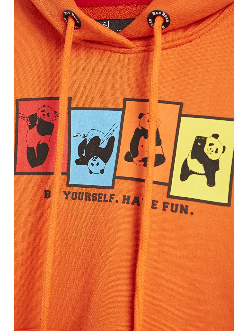 Bad Bear Turuncu Fun Crewneck Kids Turuncu Kapüşonlu Baskılı Çocuk Sweatshirt - 1