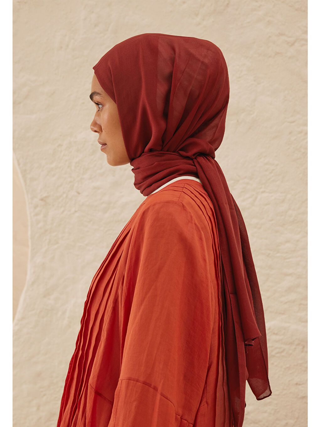 Rami Viskon Şal Bordo-2