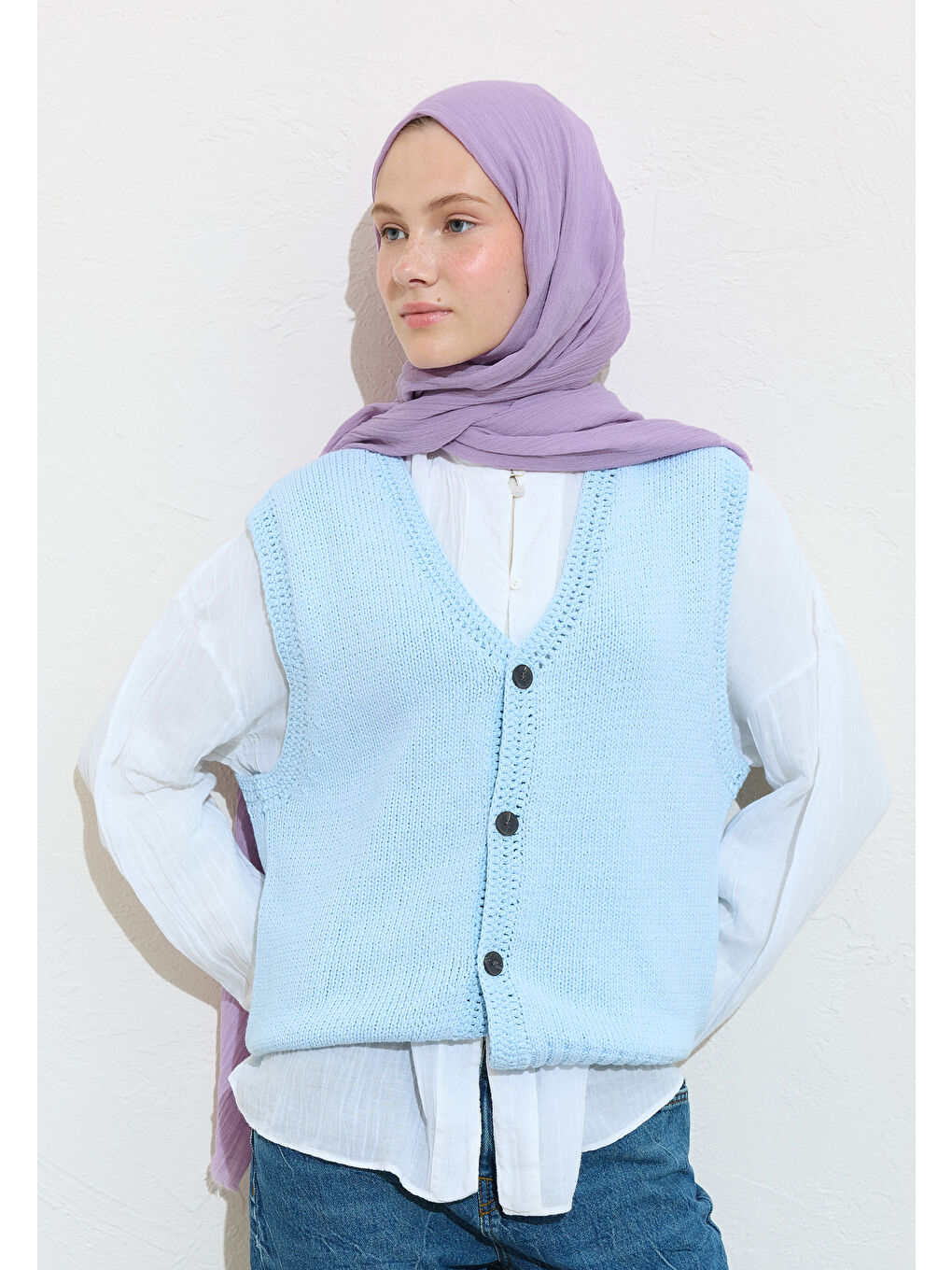 Pembe Pamuklu Keten Şal Taro Bubble Tea-3