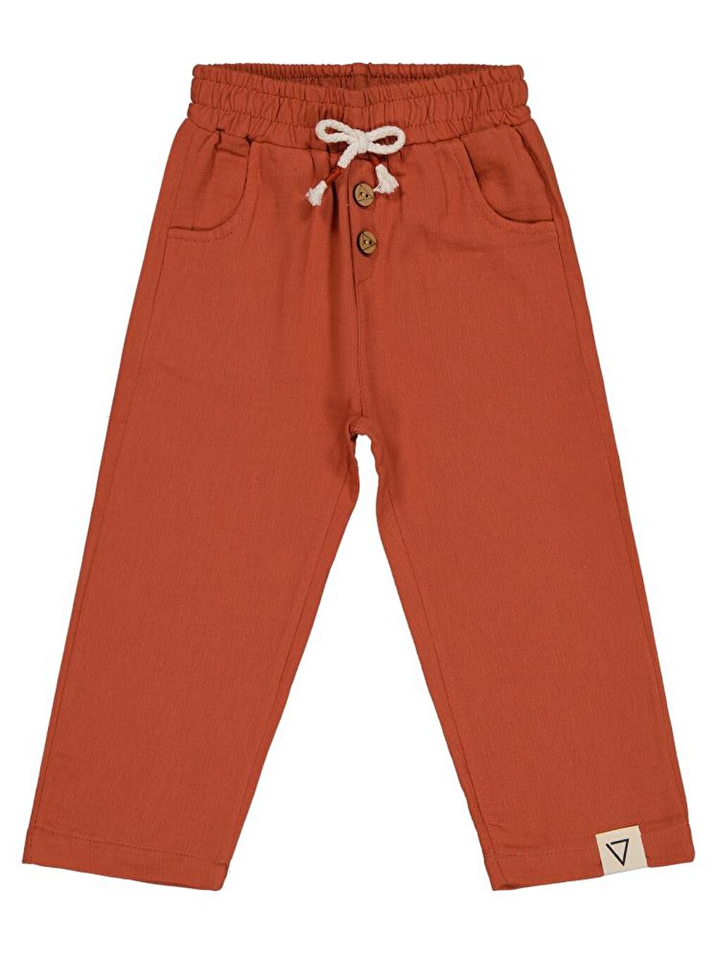 Kahverengi Boys Beli Lastikli Süs Bağcıklı 2-5 Yaş Eşofman Altı