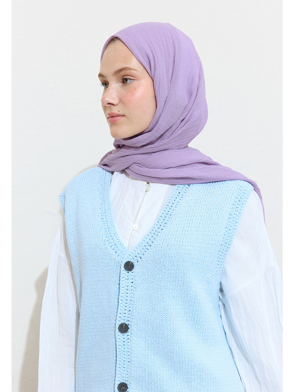 Pembe Pamuklu Keten Şal Taro Bubble Tea-4