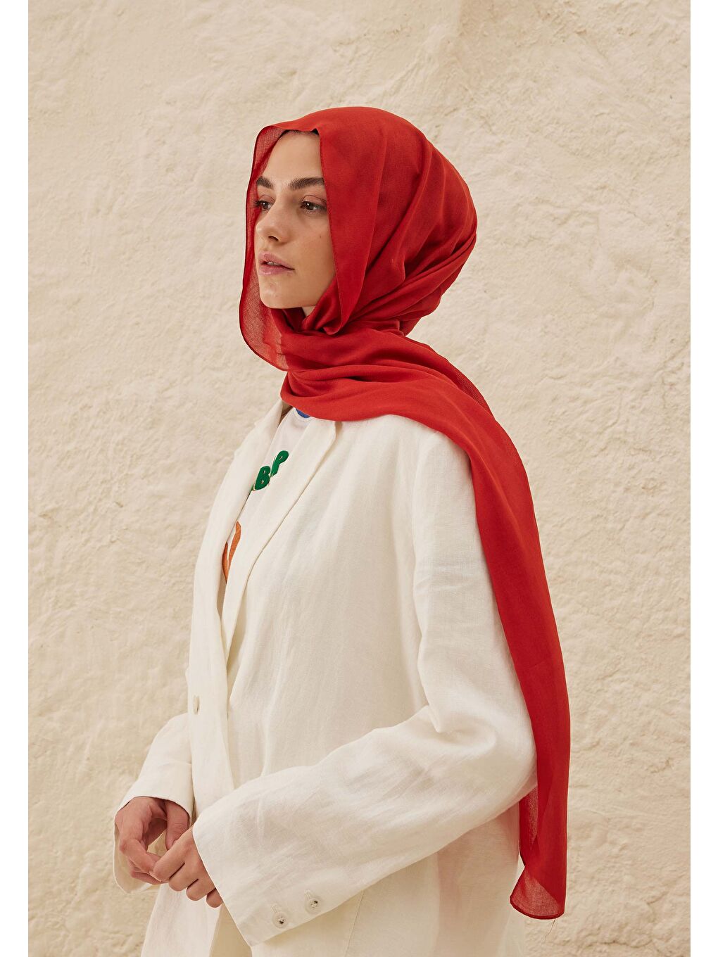 Rami Viskon Şal Kırmızı-3