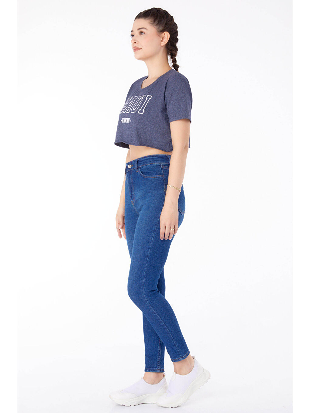 Yüksel Bel Sıknıy Jean Pantolon Koyu Mavi   25180-3