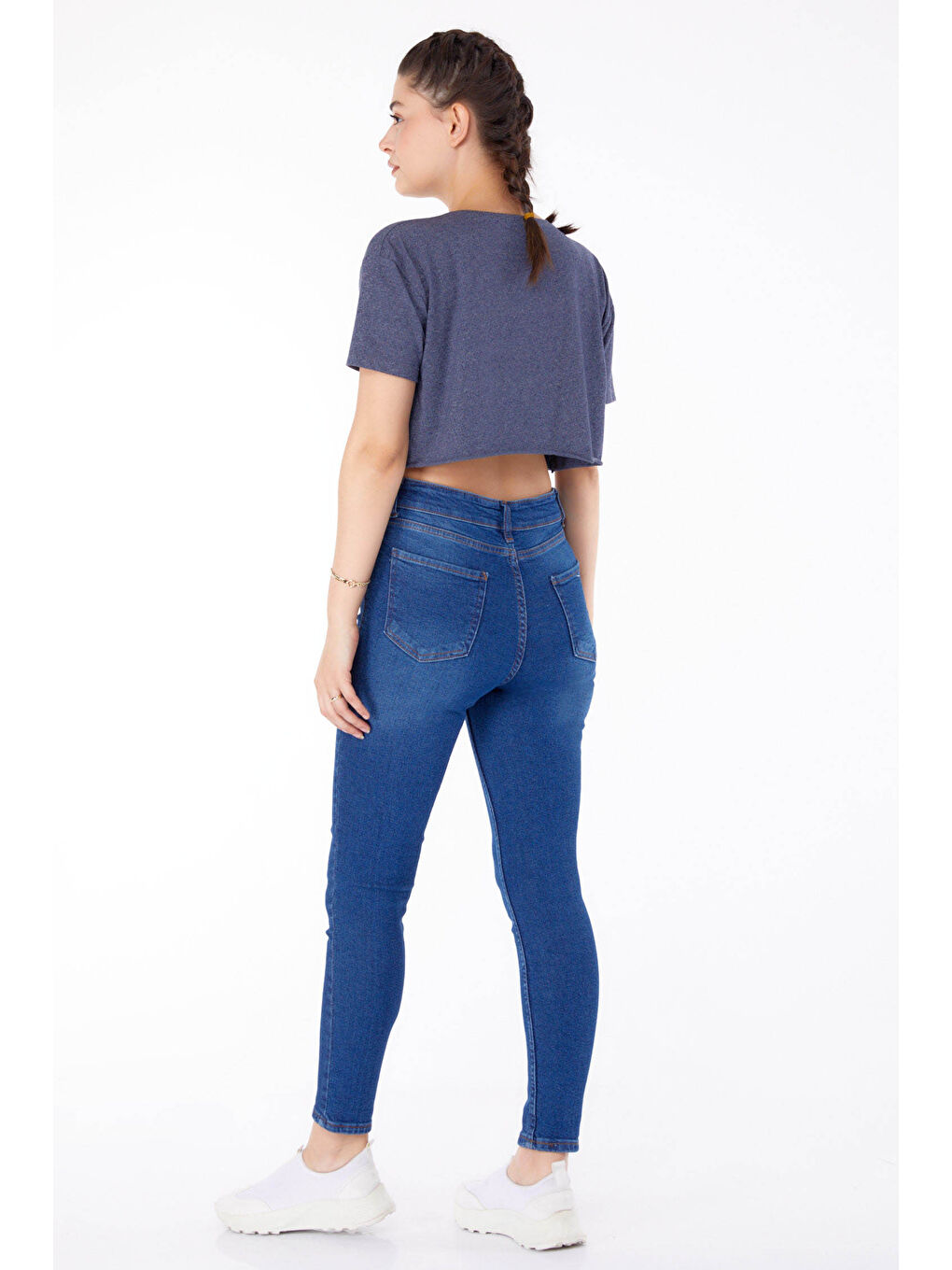 Yüksel Bel Sıknıy Jean Pantolon Koyu Mavi   25180-4
