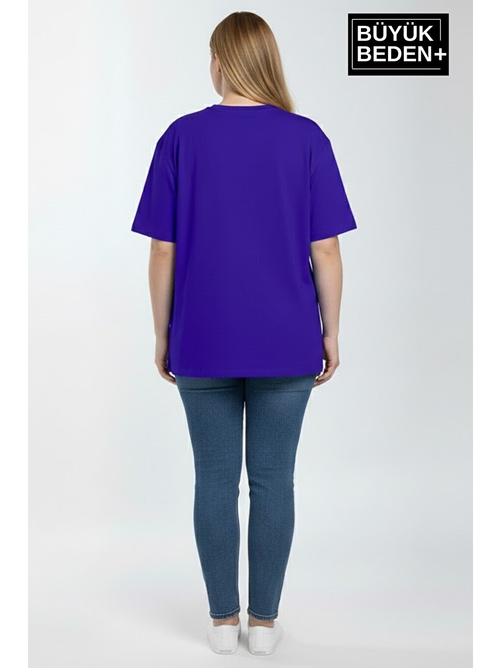 Mavi Kadın Büyük Beden L.v. Est Belle Baskılı 3xl-6xl Bisiklet Yaka Tshırt SPR26BTSK510-17-1