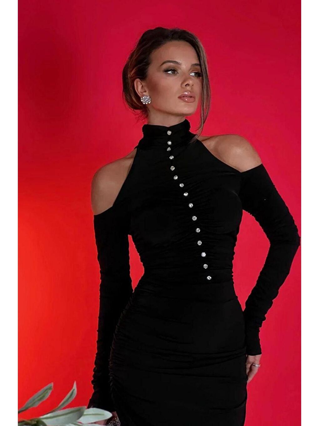 Siyah Beyoğlu Cakımlı Elbıse-2