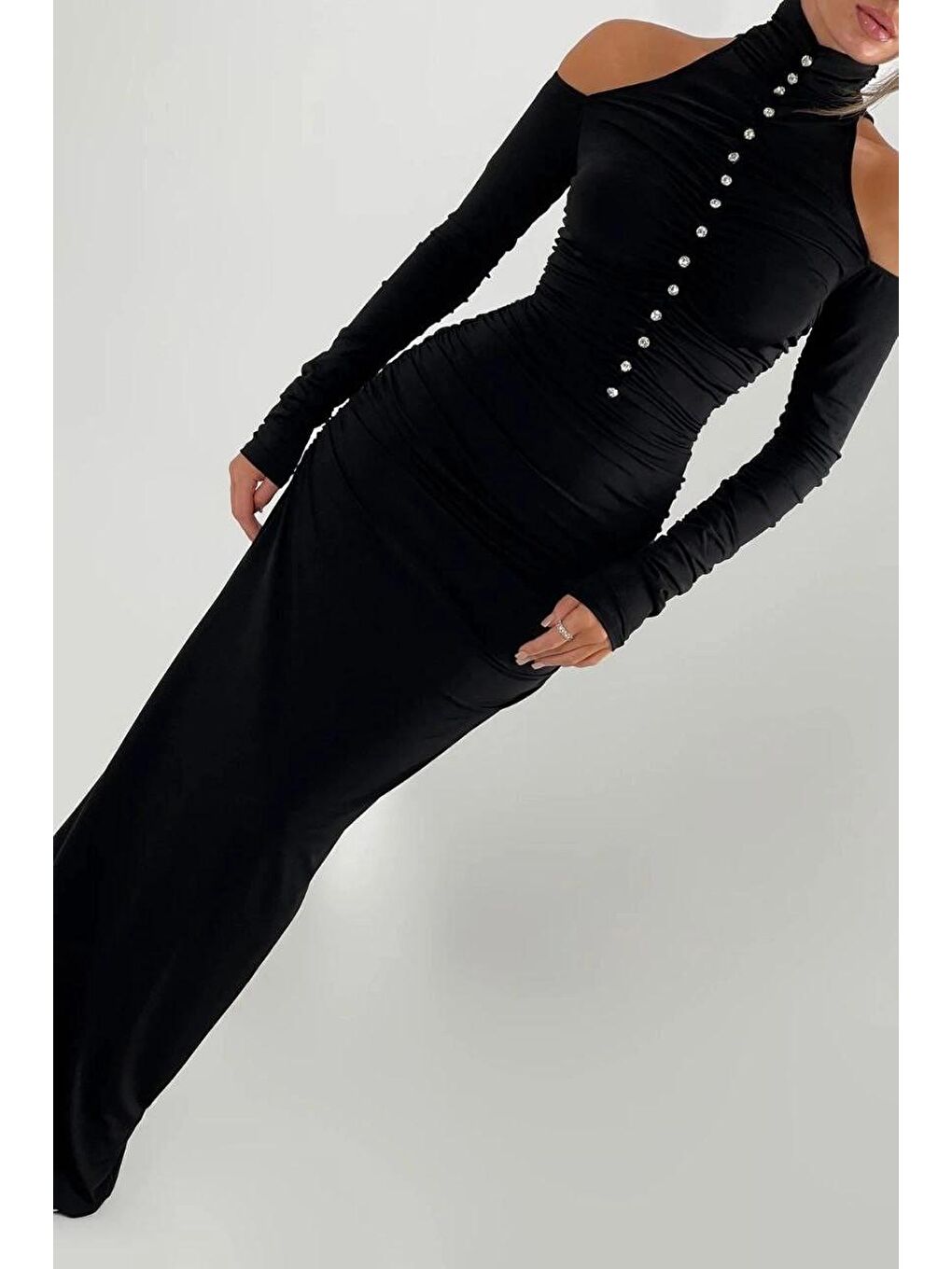 Siyah Beyoğlu Cakımlı Elbıse-3