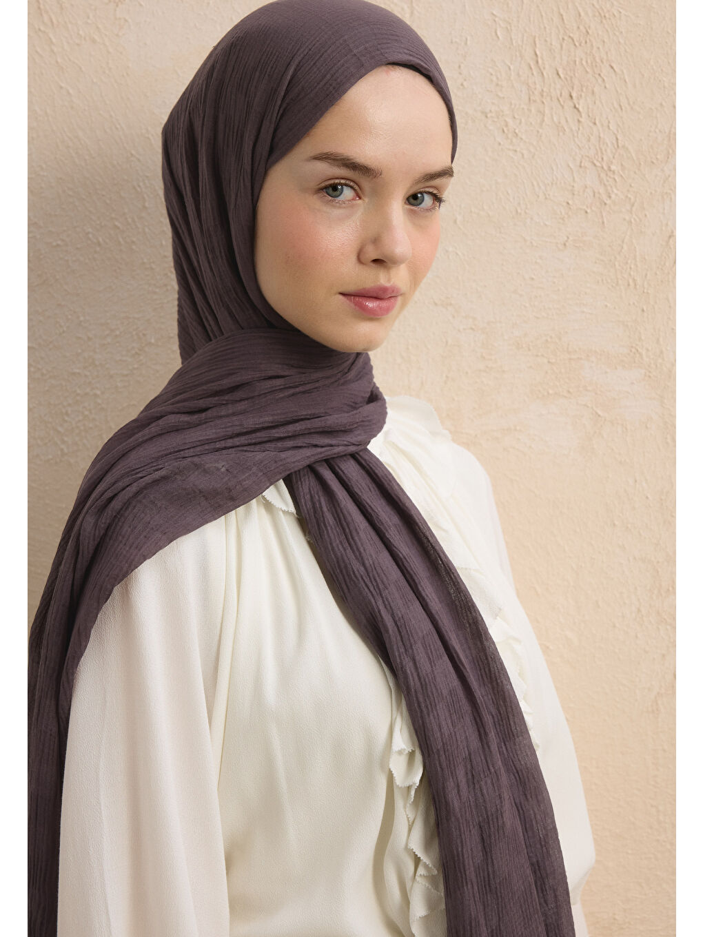 Lila Modal Damalı Şal Leylak-1