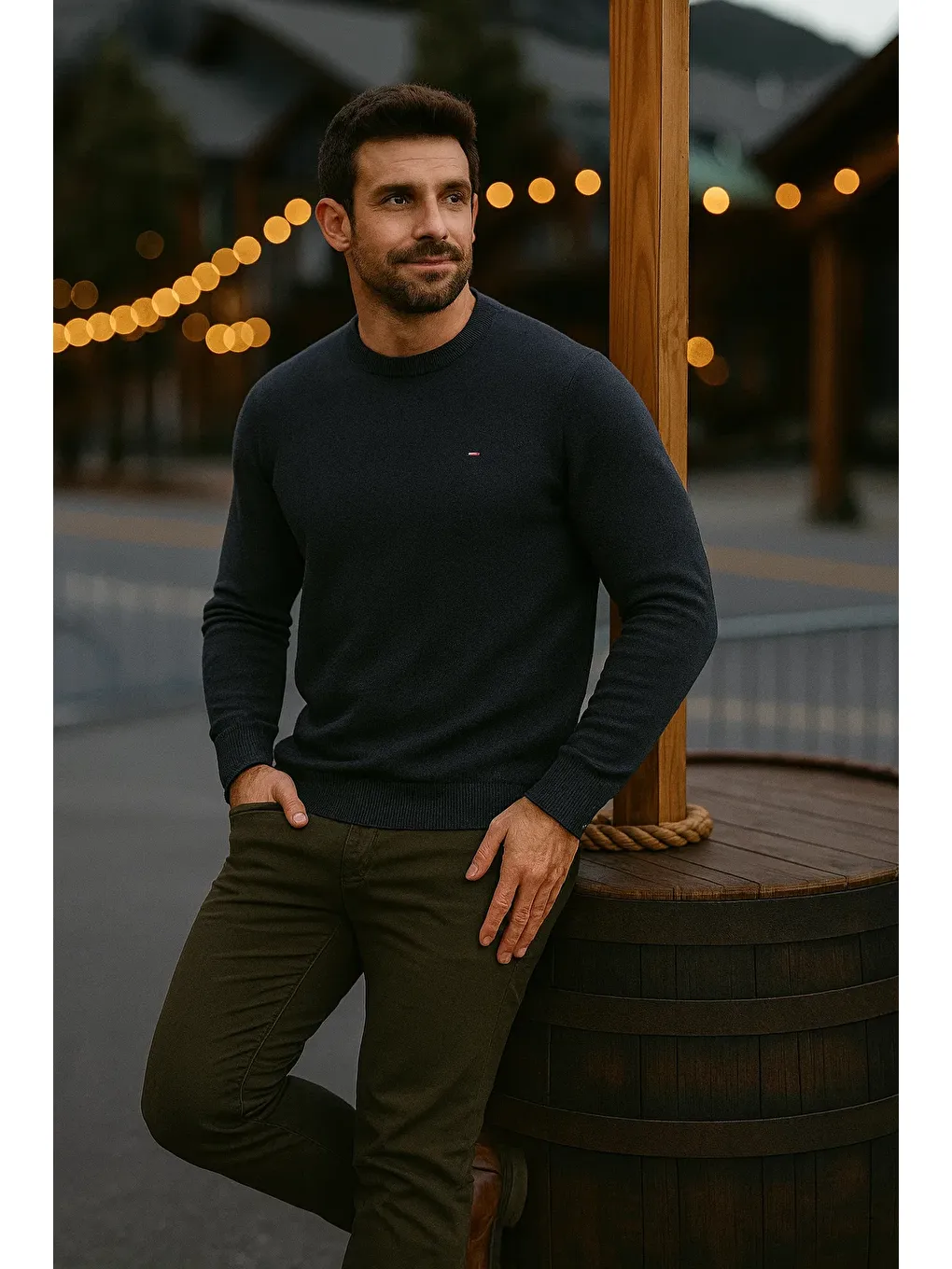 Gri Erkek Basic Kışlık Uzun Füme Kazak-3