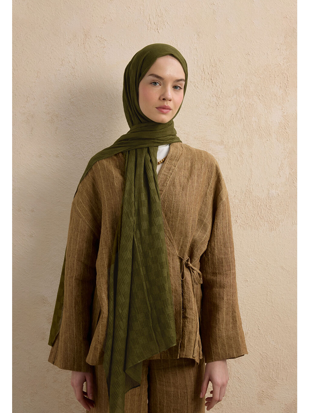 Modal Damalı Şal Haki