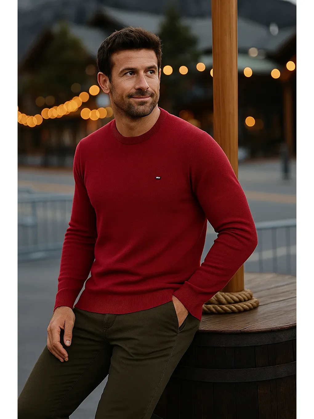 Erkek Basic Kışlık Uzun Bordo Kazak-1