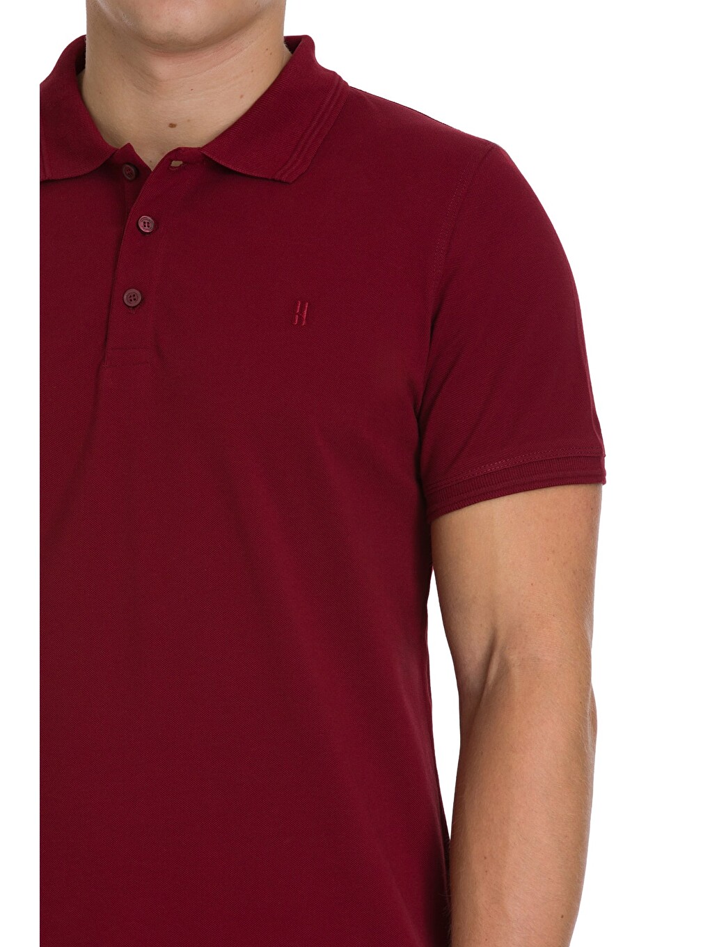 Bordo Regular Fit 100% Pamuklu Polo Yaka Tişört-3